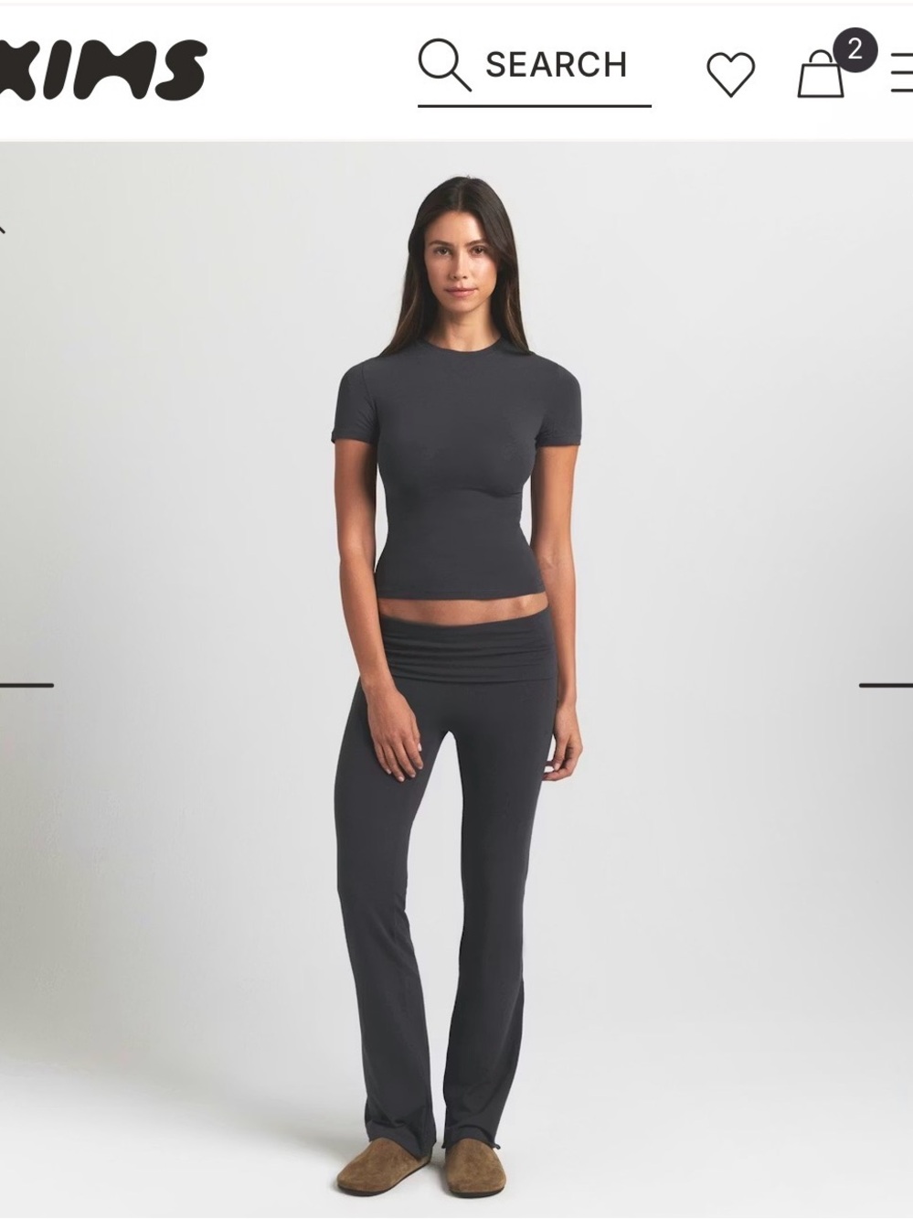 SKIMS Fold-Over Waist Flare Pants - Chocolate Brown